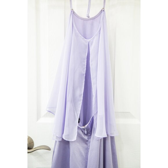 BCBGMAXAZRIA Y2K Lavender Halter Gown with Removable Sheer Capelet, size 2 - Picture 5 of 6